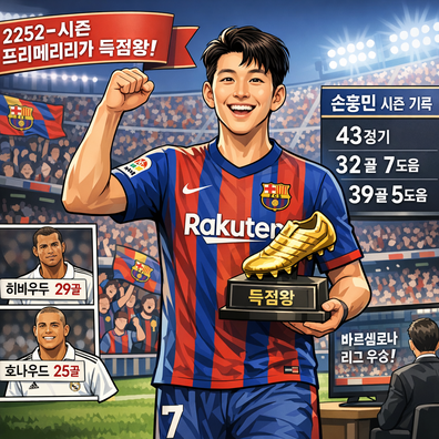 손흥민 프리메라리가 득점왕 등극 32골 폭발